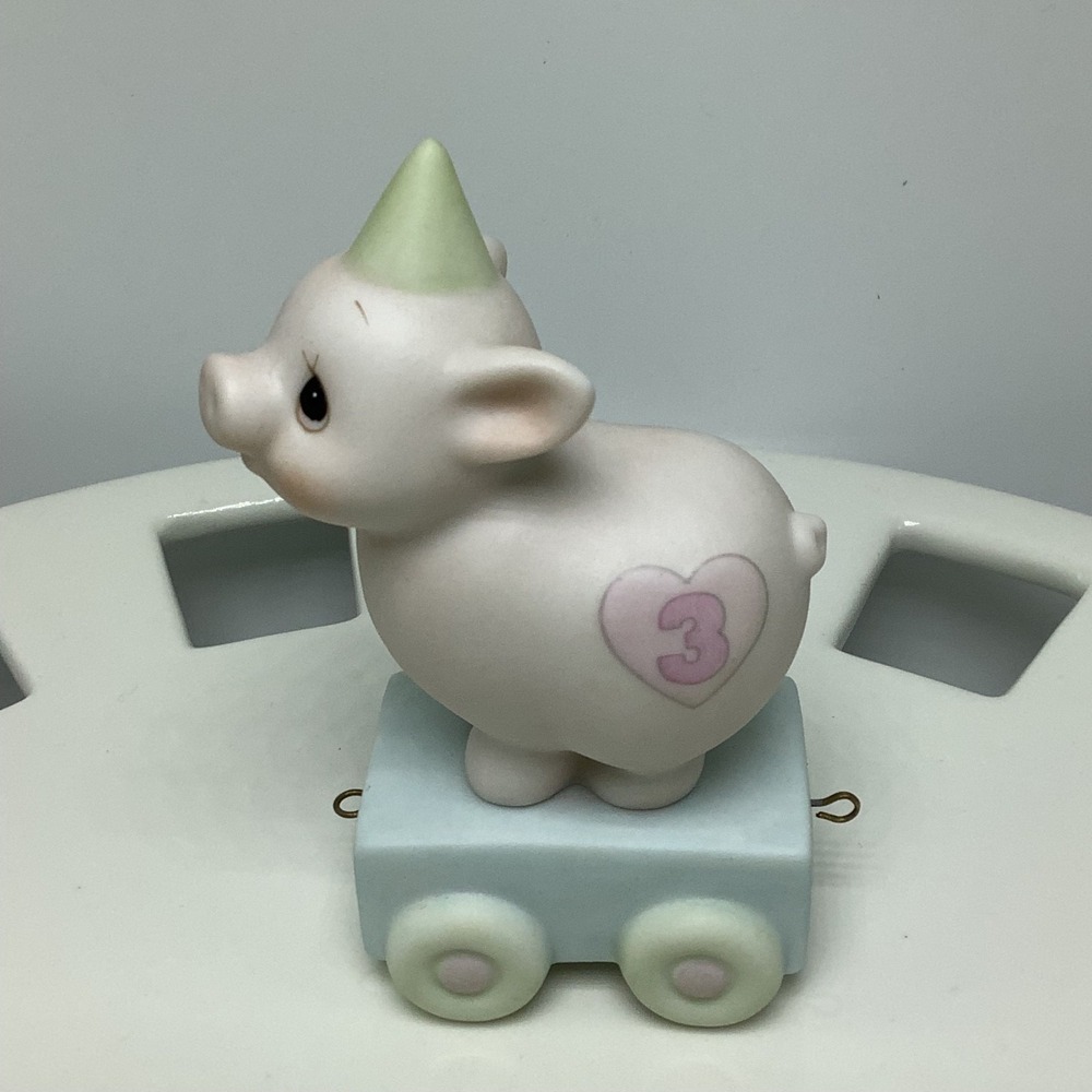Precious Moments Heaven Bless Your Special Day Pig Train Age 3 1985‎
